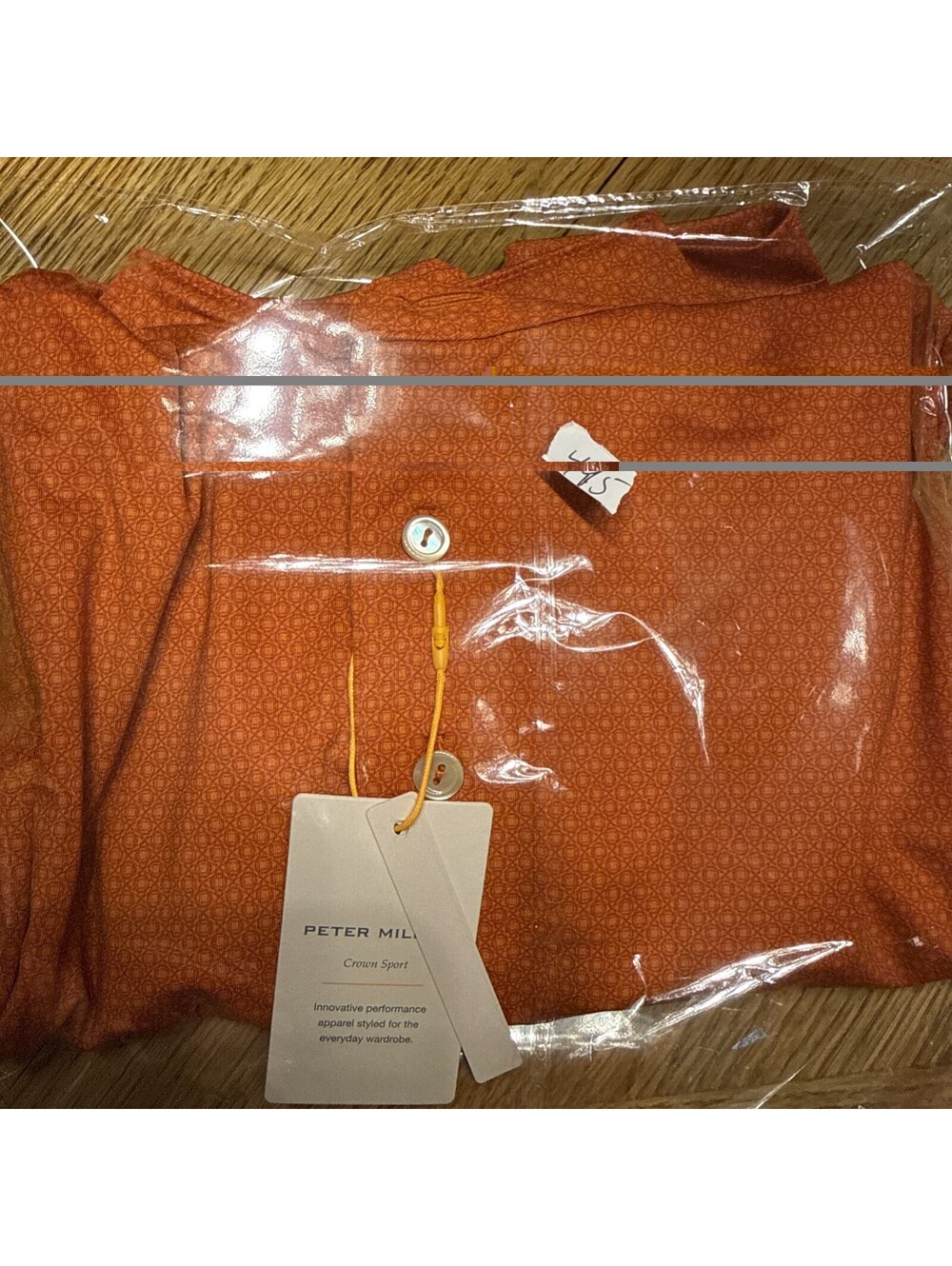 Peter Millar Summer Comfort Tessaract Polo Shirt Men’s Size S Orange NWT SPF - Picture 7 of 7